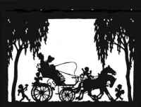 Wandbild "Kutsche mit Paar und Kindern"