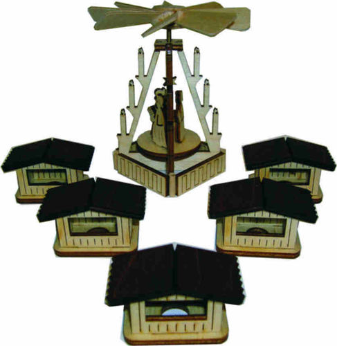 Bastelsatz Lichterhaus Pyramide Modell 6